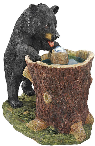 Fountain Drinking Black Bear Garden Fountain Grizzly Decorative Statue